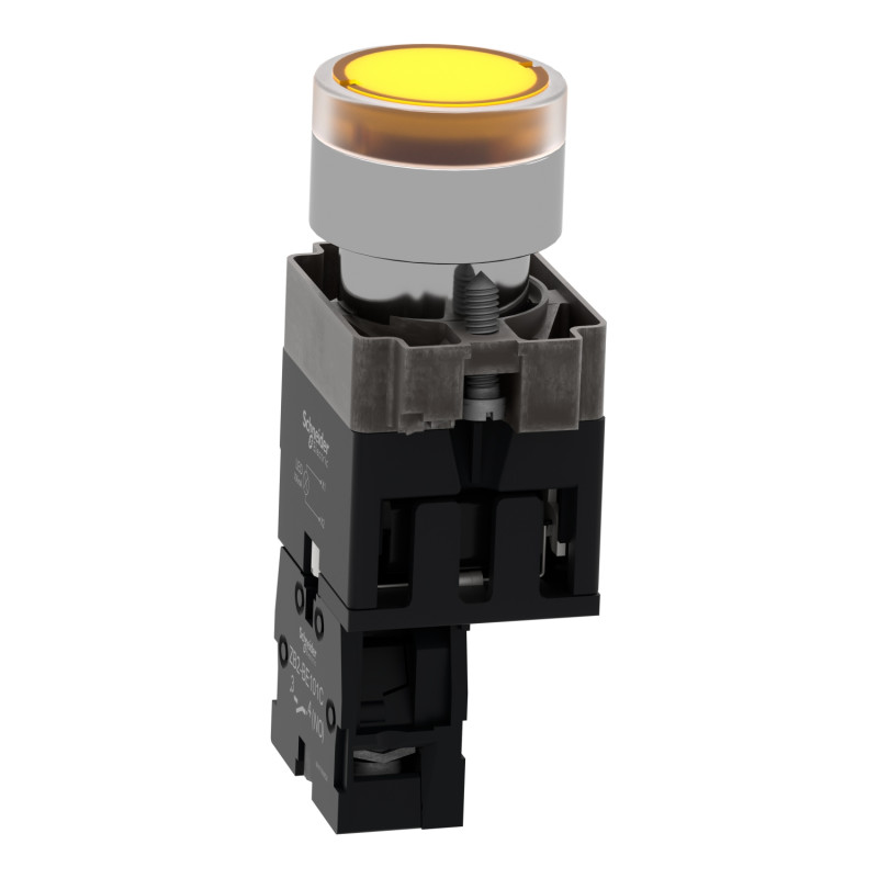 Кнопка управления 1NO 22мм с подсветкой помаранчева 24V [XB2BW35B1C] Easy Harmony XB2 Schneider Electric