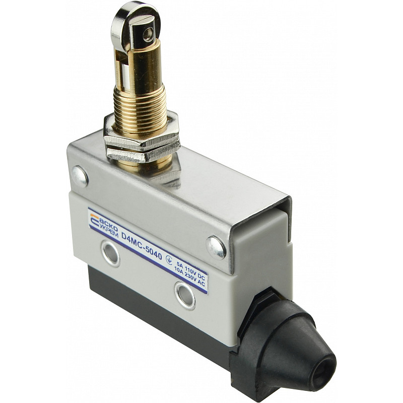 Микропереключатель 1NO+1NC 10А 250V IP54 перпендикулярный металлический ролик [A0050040012] D4MC-5040 АСКО