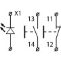 Пост тримісний "Старт-Стоп-Сигнал" 2.5А(220V) 1NO+1NC IP54 червоний індикатор [A0140020018] XAL-B371H29 АСКО