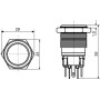 Кнопка металлическая плоская 1NO+1NC 22мм с подсветкой зеленый LED 220V с фиксацией [A0140010135] TYJ 22-371 АСКО