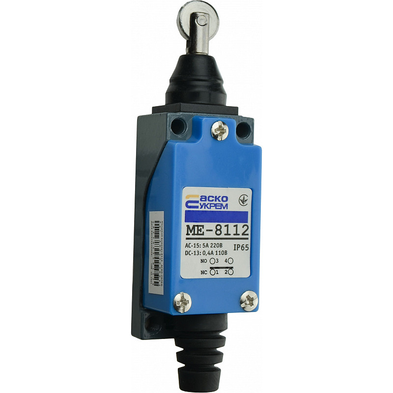 Выключатель концевой 1NO+1NC 5A 220V шток с параллельным металлическим роликом [A0050030013] МЕ 8112 АСКО