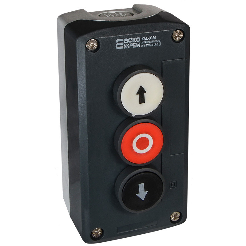 Пост тримісний "Вгору-Стоп-Вниз" 2.5А(220V) 2NO+1NC IP54 [A0140020065] XAL-D324 АСКО