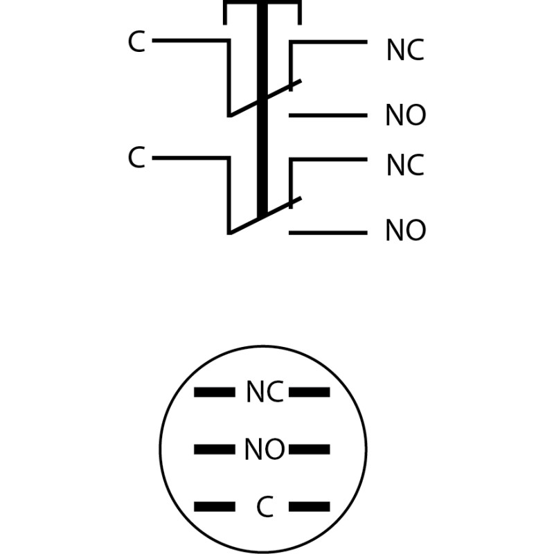 Кнопка металлическая 2NO+2NC 16мм без подсветки [A0140010089] TYJ 16-212 АСКО