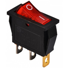 Переключатель 1 клавиша 1NO 28мм с подсветкой красный неон 220V [A0140040027] KCD3-101N R/B АСКО