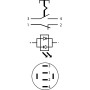 Кнопка металлическая плоская 1NO+1NC 22мм с подсветкой зеленый LED 220V с фиксацией [A0140010135] TYJ 22-371 АСКО