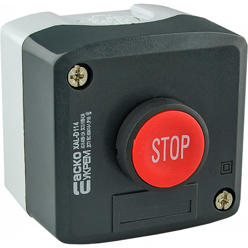 Пост одномісний "Стоп" 2.5А(220V) 1NC IP54 [A0140020055] XAL-D114 АСКО