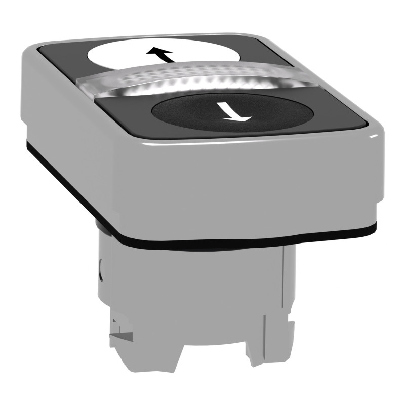 Кнопка управления "Вгору-Вниз" 22мм с подсветкой LED черная [ZB4BW7A1724] Harmony XB4 Schneider Electric