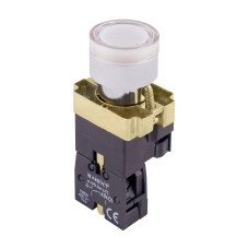 Кнопка управления 1NO 22мм с подсветкой белый LED 220V [p0810101] e.mb.bw3161 E.NEXT