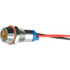 Лампа сигнальная 8мм желтый LED 24V AC/DC металл [A0140030211] AС22C-8 АСКО