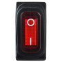 Переключатель 1 клавиша 1NO 28мм с подсветкой красный неон 220V IP54 [A0140040033] KCD3-101W R/B АСКО