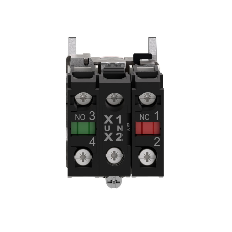 Кнопка управления 1NO+1NC 22мм с подсветкой LED красный 48-120V с возвращением [XB4BW34G5] Harmony XB4 Schneider Electric