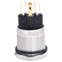 Кнопка металлическая плоская 1NO+1NC 22мм с подсветкой зеленый LED 220V с фиксацией [A0140010135] TYJ 22-371 АСКО