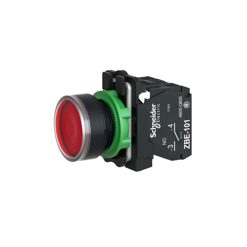 Кнопка керування 1NO+1NC 22мм з підсвічуванням червоний LED 230V [XB5AW3465] Harmony XB5 Schneider Electric