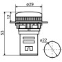 Лампа сигнальная 22мм желтый LED 24V АC/DC [A0140030049] AD22-22DS АСКО