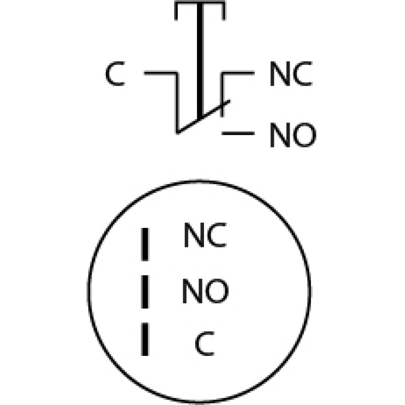 Кнопка металлическая плоская 1NO+1NC 19мм без подсветки с фиксацией [A0140010110] TYJ 19-311 АСКО