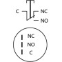 Кнопка металлическая плоская 1NO+1NC 19мм без подсветки с фиксацией [A0140010110] TYJ 19-311 АСКО