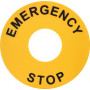 Шильдик установочний Ø22мм "EMERGENCY-STOP" Ø60мм жовтий для кнопок [4771544] EALP ETI
