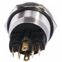 Кнопка металлическая плоская 1NO+1NC 22мм с подсветкой зеленый LED 220V [A0140010132] TYJ 22-271 АСКО