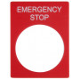 Табличка маркировочная установочный Ø22мм "EMERGENCY-STOP" красная для кнопок XB2 [A0140010069] АСКО