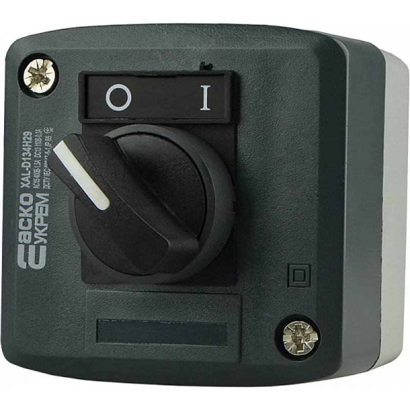 Пост одноместный "0-1" 2.5А(220V) 1NO IP54 переключатель 2-позиционный с фиксацией [A0140020058] XAL-D134H29 АСКО