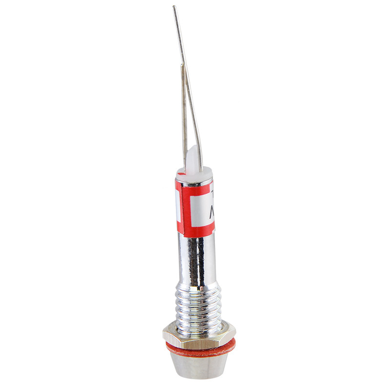 Лампа сигнальная 6мм белый LED 220V AC металл [A0140030099] AD22C-6 АСКО