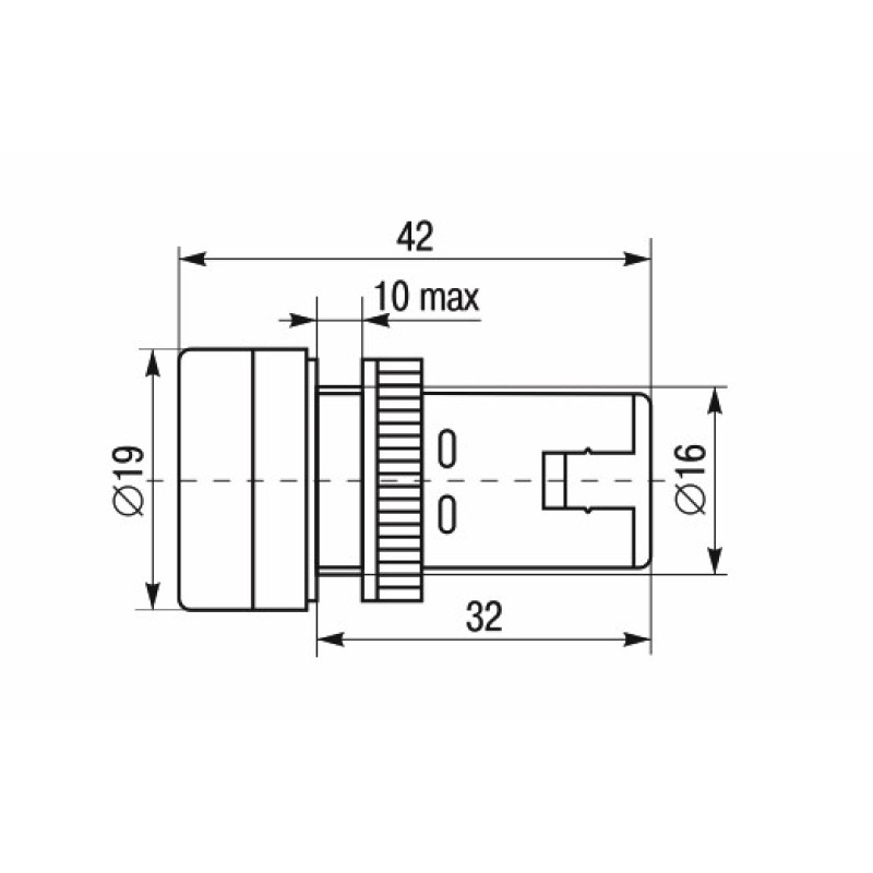Лампа сигнальна 16мм синій LED 36V AC/DC [BLS10-ADDS-036-K07-16] AD16DS УЕК