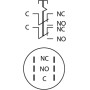 Кнопка металлическая плоская 2NO+2NC 19мм без подсветки с фиксацией [A0140010111] TYJ 19-312 АСКО