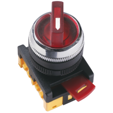Переключатель "I-O" 1NO+1NC 22мм с подсветкой красный неон 230V 2 положения [BSW10-ANC-2-K04] ANC-22-2 УЕК
