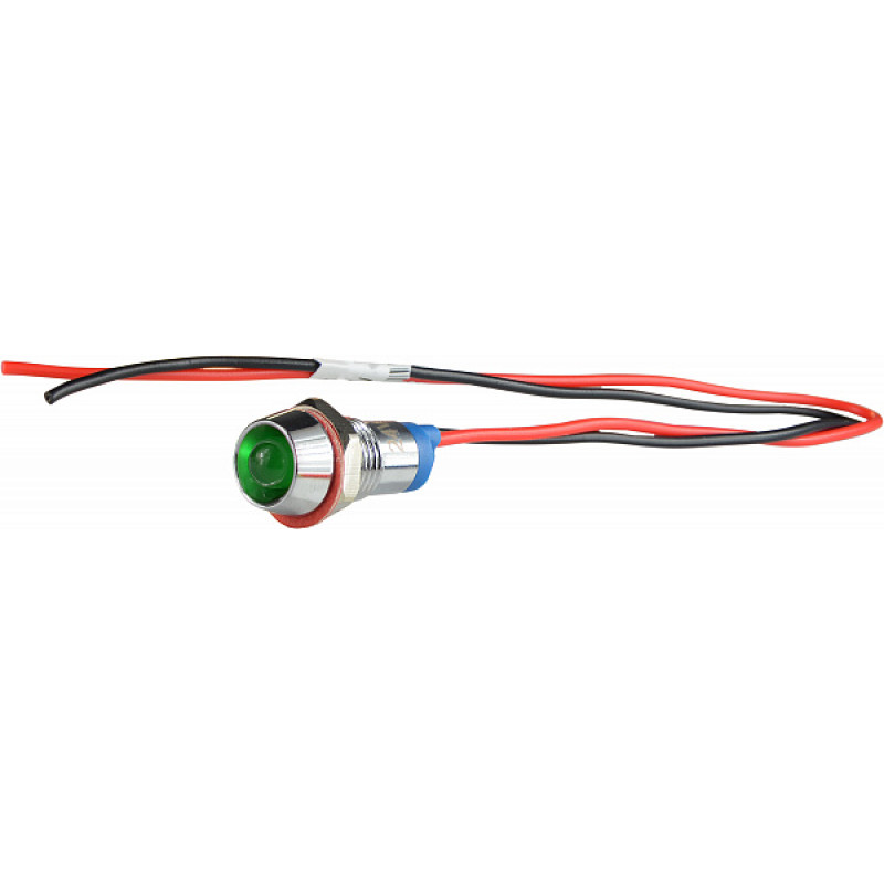 Лампа сигнальная 8мм зеленый LED 24V AC/DC металл [A0140030212] AС22C-8 АСКО