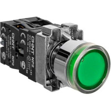 Кнопка управления 1NO+1NC 22мм с подсветкой зеленый LED 230V [574365] NP2-BW3365 CHINT