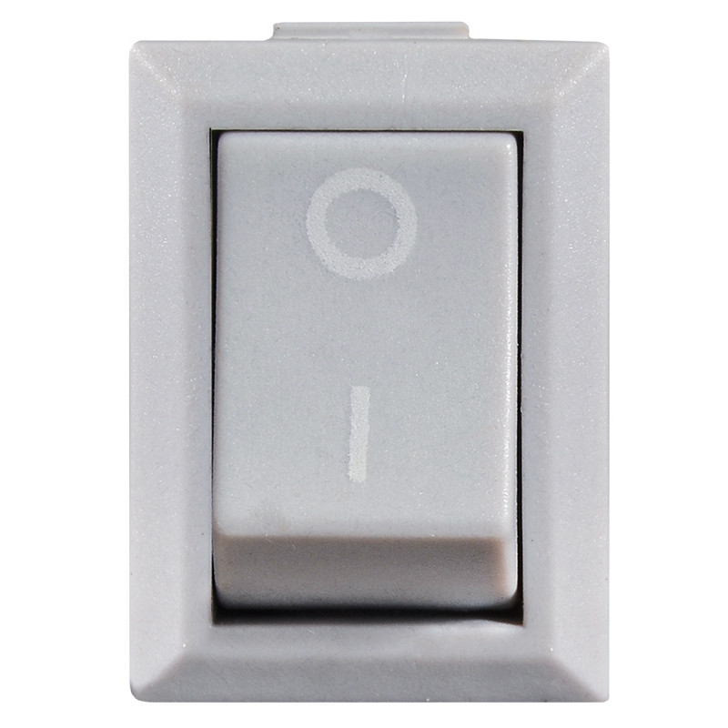 Переключатель 1 клавиша 1NO 19.2мм без подсветки серая [A0140040051] kcd1-101 Grey/Grey АСКО