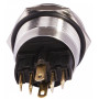 Кнопка металлическая плоская 1NO+1NC 22мм с подсветкой желтый LED 220V [A0140010131] TYJ 22-271 АСКО