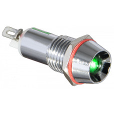 Лампа сигнальная 10мм зеленый LED 24V AC/DC металл [A0140030119] AD22C-10 АСКО