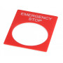 Табличка маркировочная установочный Ø22мм "EMERGENCY-STOP" красная для кнопок XB2 [A0140010069] АСКО