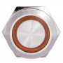 Кнопка металлическая плоская 1NO+1NC 22мм с подсветкой желтый LED 220V [A0140010131] TYJ 22-271 АСКО