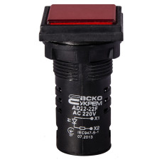 Лампа сигнальная 22мм красный LED 220V АC [A0140030157] AD22-22F АСКО