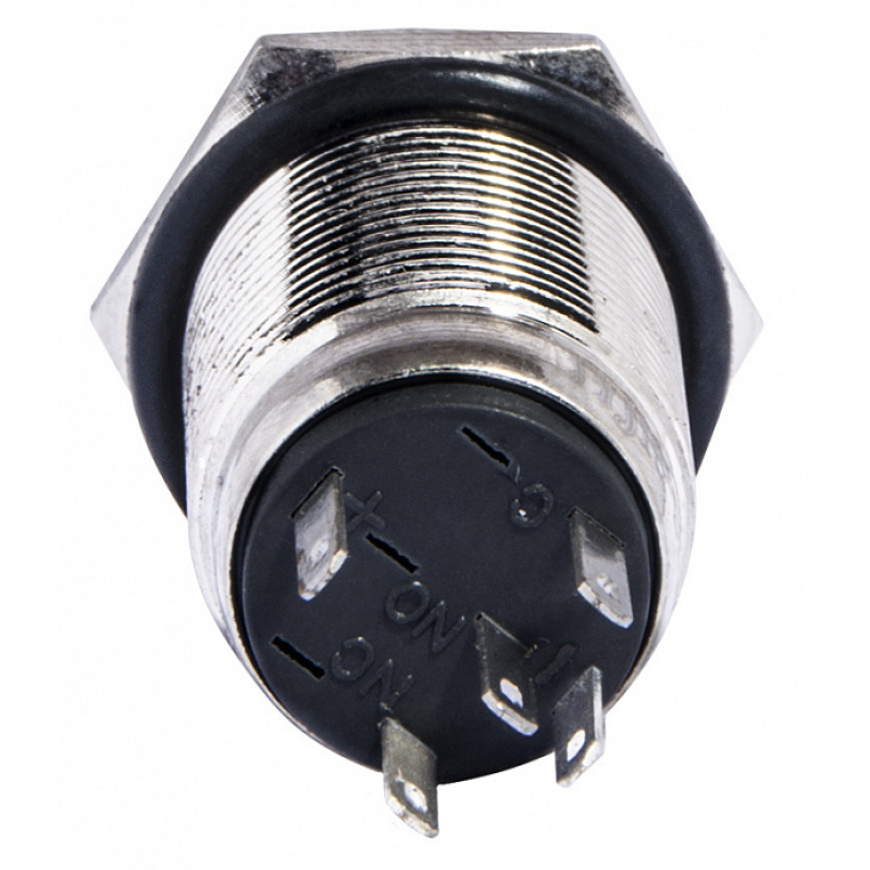 Кнопка металлическая 1NO+1NC 16мм с подсветкой зеленый LED 220V [A0140010093] TYJ 16-261 АСКО