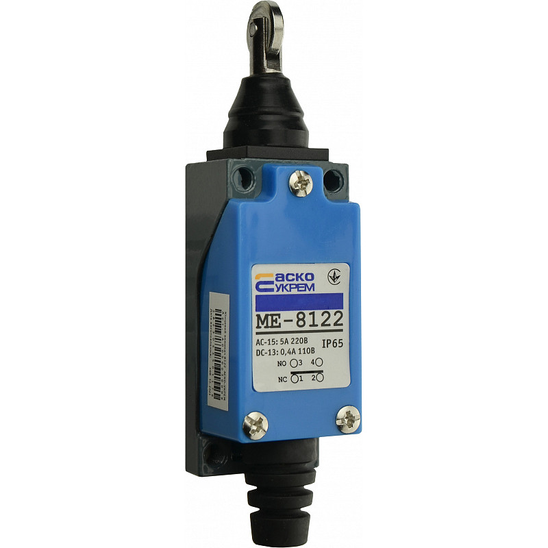 Выключатель концевой 1NO+1NC 5A 220V шток с перпендикулярным металлическим роликом [A0050030009] МЕ 8122 АСКО