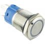 Кнопка металлическая 1NO+1NC 16мм с подсветкой зеленый LED 220V [A0140010093] TYJ 16-261 АСКО