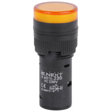 Лампа сигнальная 16мм желтый LED 230V АС [s009015] e.ad16.230.yellow E.NEXT