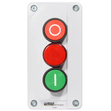 Пост трехместный "Старт-Стоп-Сигнал" 2.5А(220V) 1NO+1NC IP54 красный индикатор [A0140020009] XAL-B373 АСКО