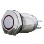 Кнопка металлическая плоская 1NO+1NC 16мм с подсветкой красный LED 220V с фиксацией [A0140010098] TYJ 16-361 АСКО
