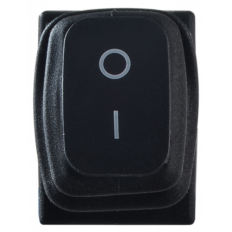 Переключатель 1 клавиша 1NO 19.2мм без подсветки черная IP65 [A0140040057] KCD1-2-101W B/B АСКО