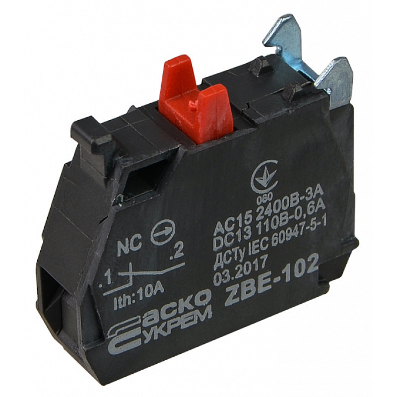 Контактный блок 1NC 3A 240V AC/DC для кнопок ТВ5 [A0140010181] ZBE-102 АСКО