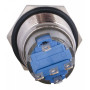 Кнопка металлическая плоская 1NO+1NC 19мм с подсветкой желтый LED 220V [A0140010114] TYJ 19-271 АСКО
