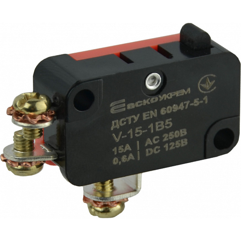 Микропереключатель 1NO+1NC 15А 250V IP20 Pin-шток [A0050040022] V-15-1B5 АСКО