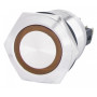 Кнопка металлическая плоская 1NO+1NC 22мм с подсветкой желтый LED 220V [A0140010131] TYJ 22-271 АСКО