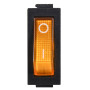 Переключатель 1 клавиша 1NO 28мм с подсветкой желтый неон 220V [A0140040029] KCD3-101N YL/B АСКО