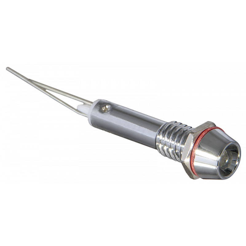 Лампа сигнальная 6мм белый LED 220V AC металл [A0140030099] AD22C-6 АСКО