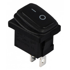 Переключатель 1 клавиша 1NO 19.2мм без подсветки черная IP65 [A0140040057] KCD1-2-101W B/B АСКО